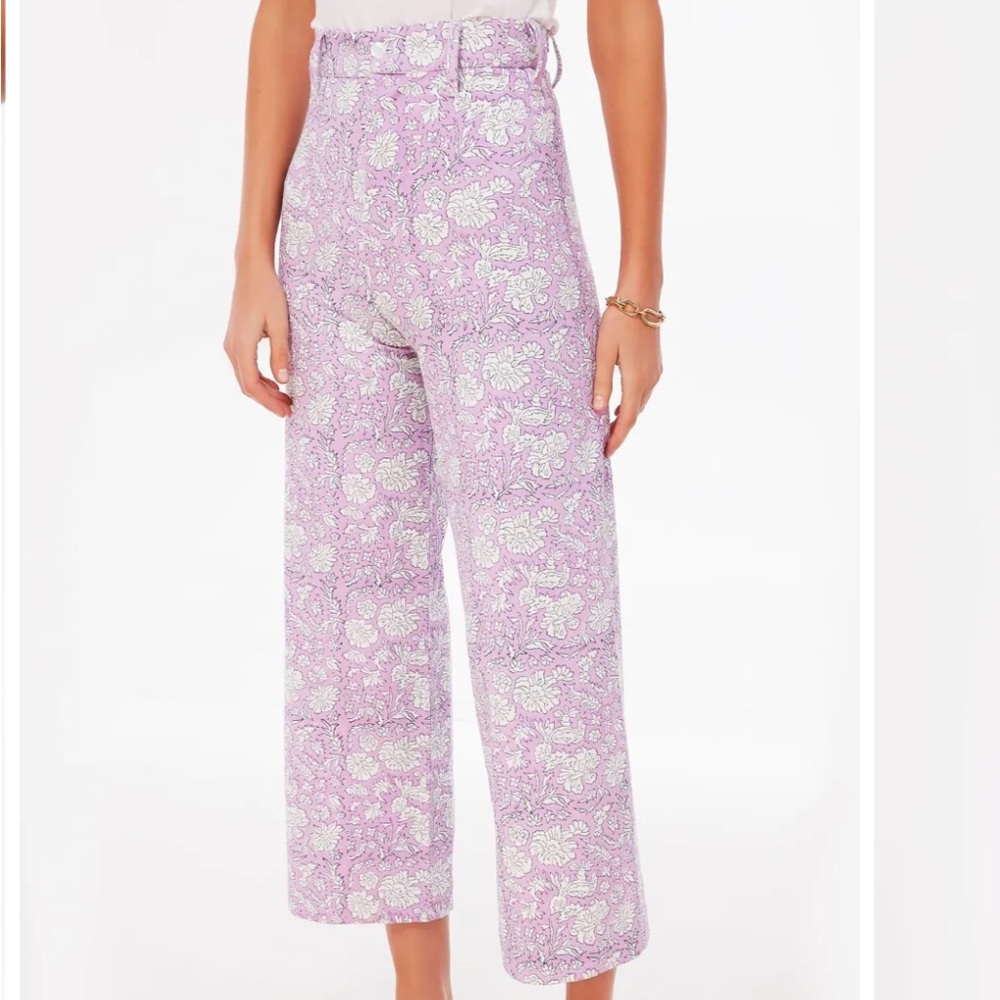 NWT! SZ Blockprints Violet Nila Floral Print Disco Pants Sz Small